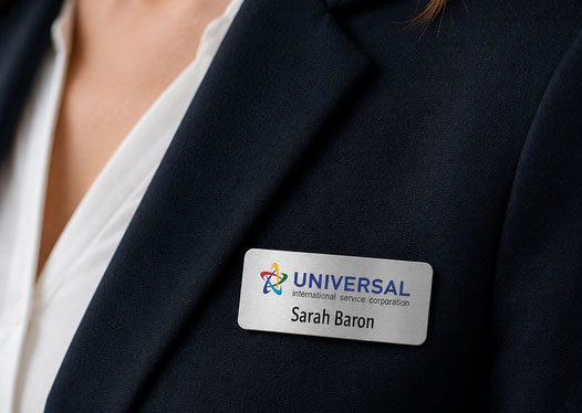 Silver Premium Metal Name Badge