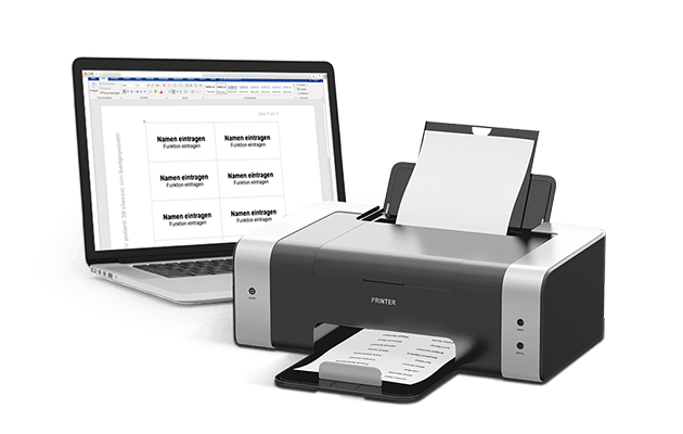 Druckvorlagen für Namenskarten